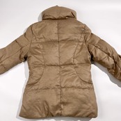 Crocodile クロコダイル スエード風生地 ハイネック ダウンジャケット M/ベージュ系 レディース