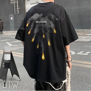 【韓国メンズファッション】プリントTシャツ クール ストリート ゆったり シンプル プチプラ BW2551