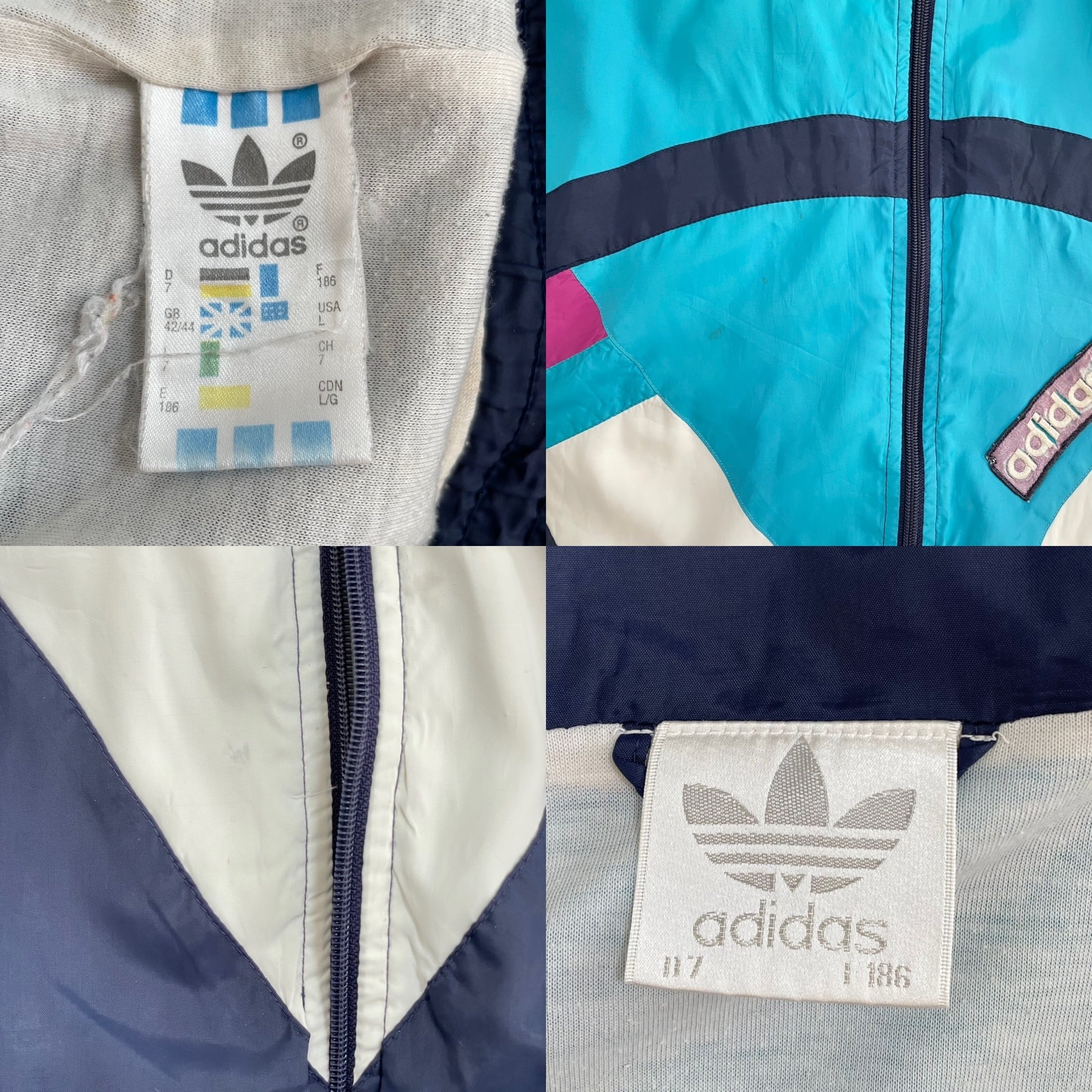 adidas】80s トラックジャケット ブルゾン バックロゴ teamadidas 銀