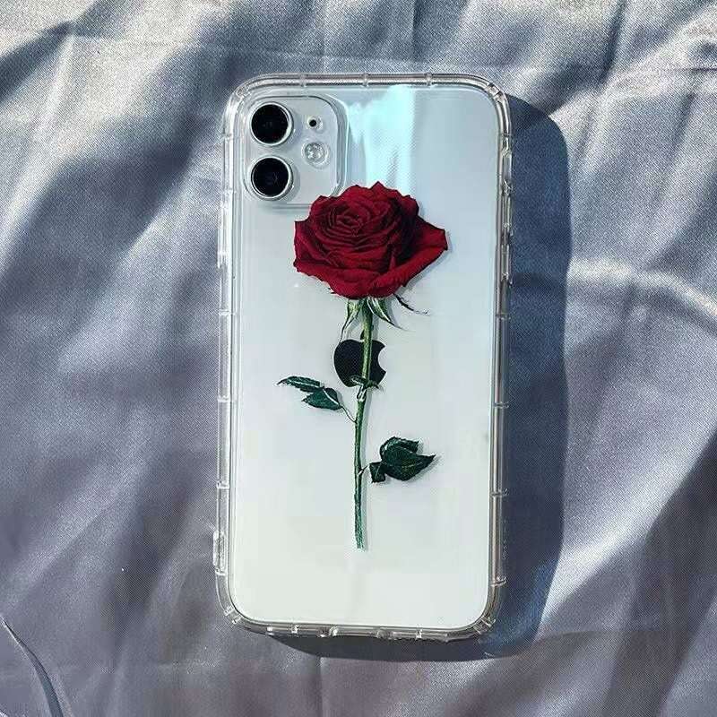 iPhoneケース iPhone13 iPhone12 バラ 花柄 flower クリアケース シンプル おしゃれ きれい 1006