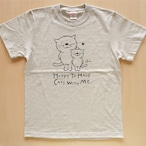 にゃんきーとすＴシャツ「ねこがいてよかった」オートミール