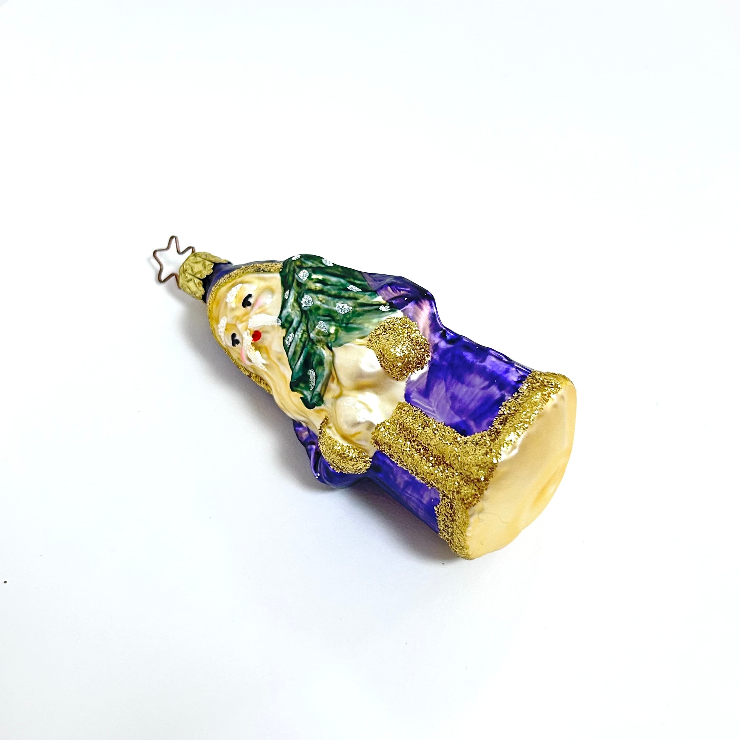 ビンテージ ドイツ INGE-GLAS社 ガラスオーナメント サンタクロース 大 12cm　