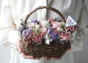 Flower basket  Antique pink