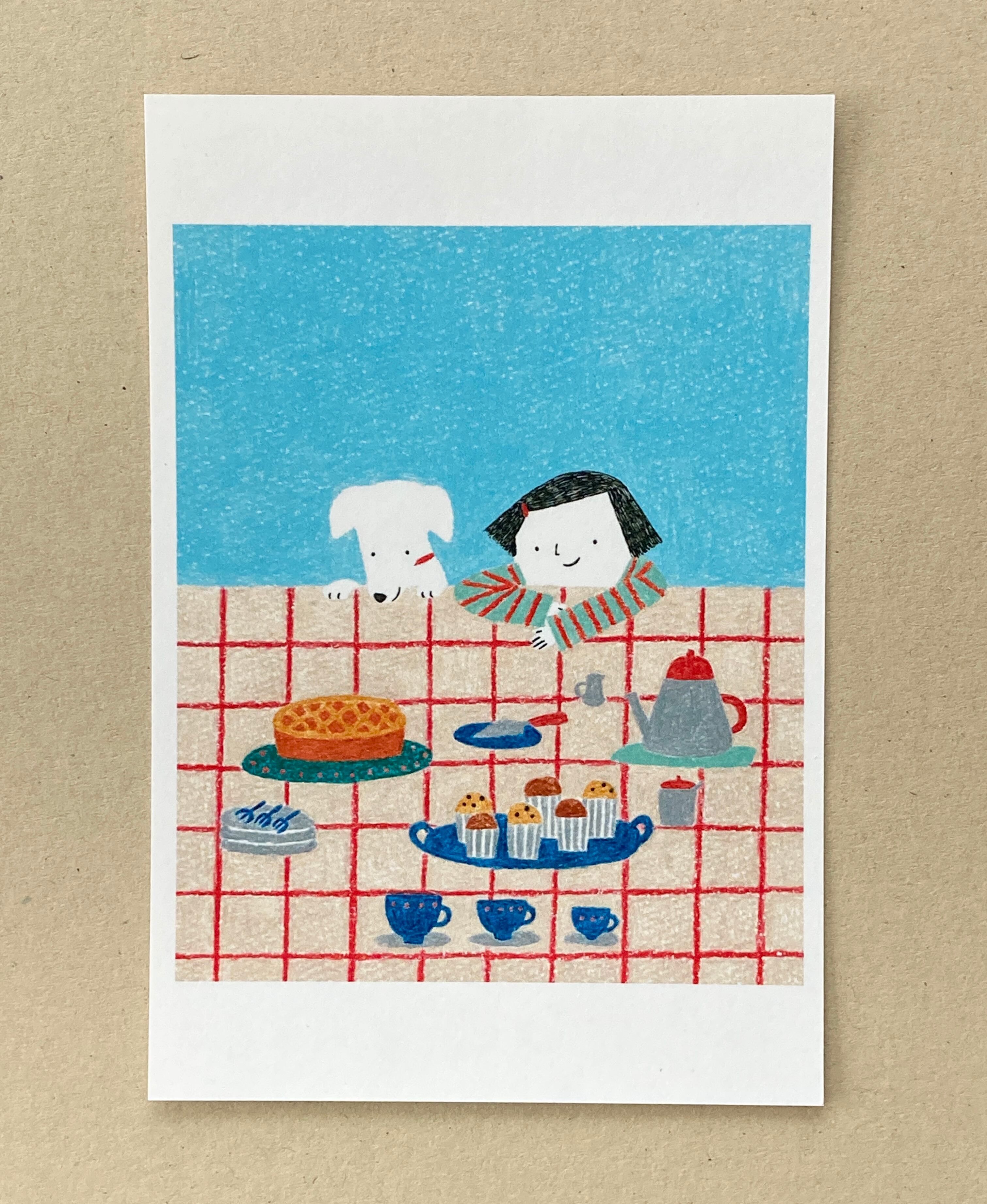 ポストカード 「おやつのじかん」 | 絵本作家 近藤瞳のネットショップ