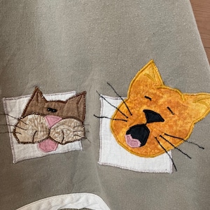 【JERZEES】猫 ネズミ 刺繍 スウェット トレーナー レディースM アメリカ古着