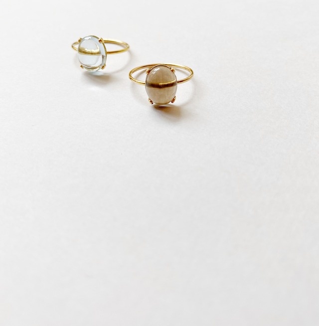 〇予約〇Jem rings: Smoky quartz. Sky blue topaz