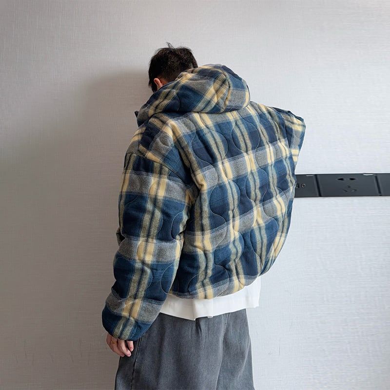 dannyandzeeチェック柄リバーシブルボアジャケット | mblueshop