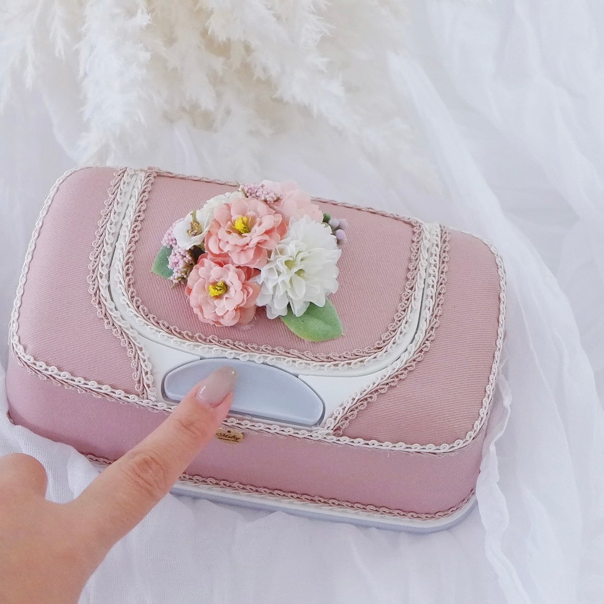 フラワーワイプケース◇ピンク