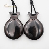 フラメンコ 小物 CASTANUELAS DEL SUR パリージョ カスタネット ブラック系 フィブラ ベテアダ スペシャル 黒 赤 ライン 模様 柄 高級 光沢 楽器 小物 ペア 両手 ダンス小物 小道具 ブラウン系 ゴールド系