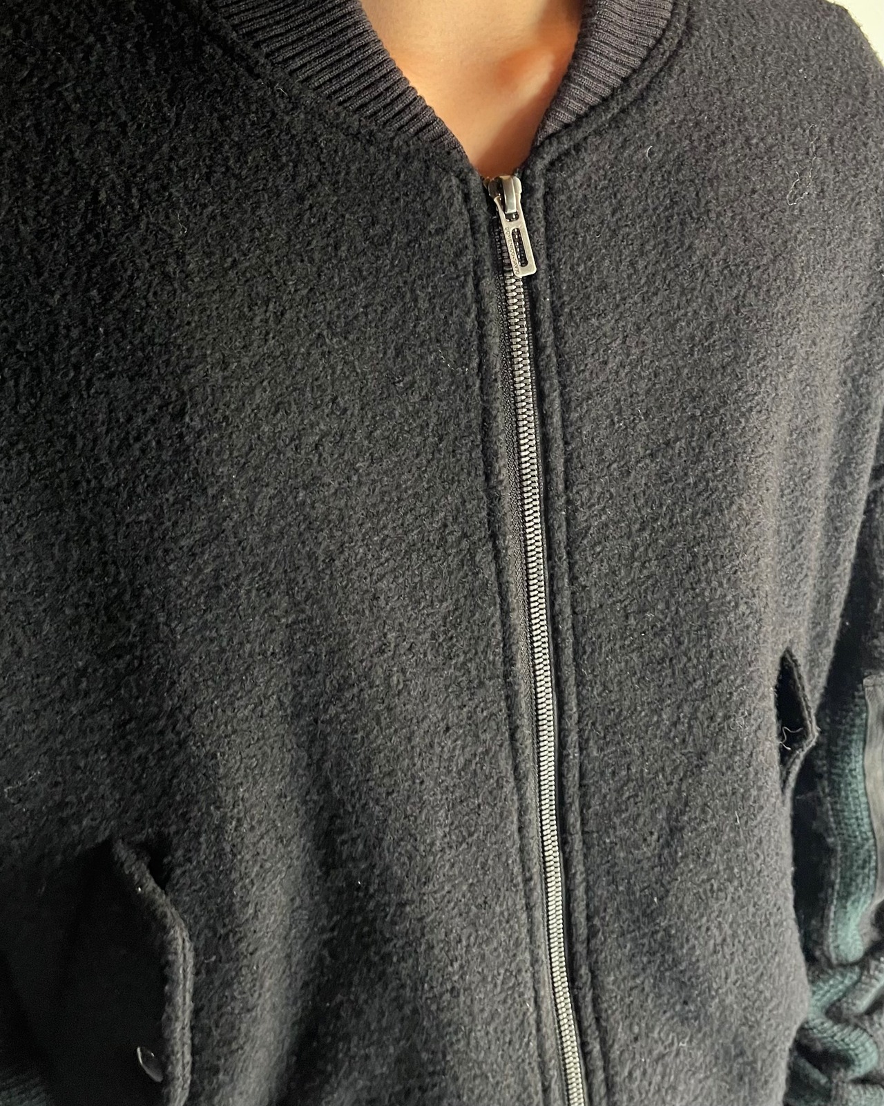 【DOMENICO SAVIO】wool sleeve switching bomber blouson