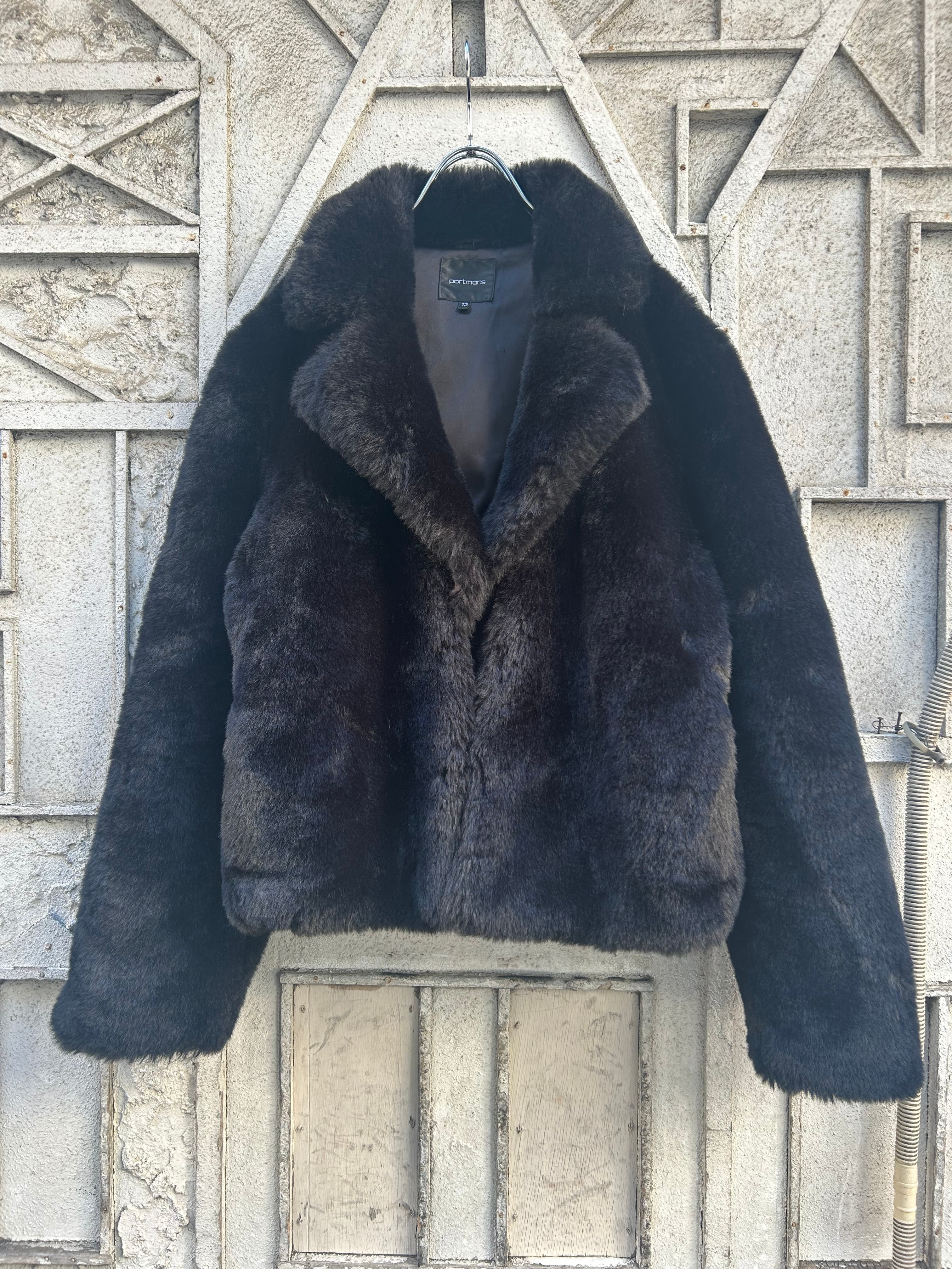 "PORTMONS" black fur jacket