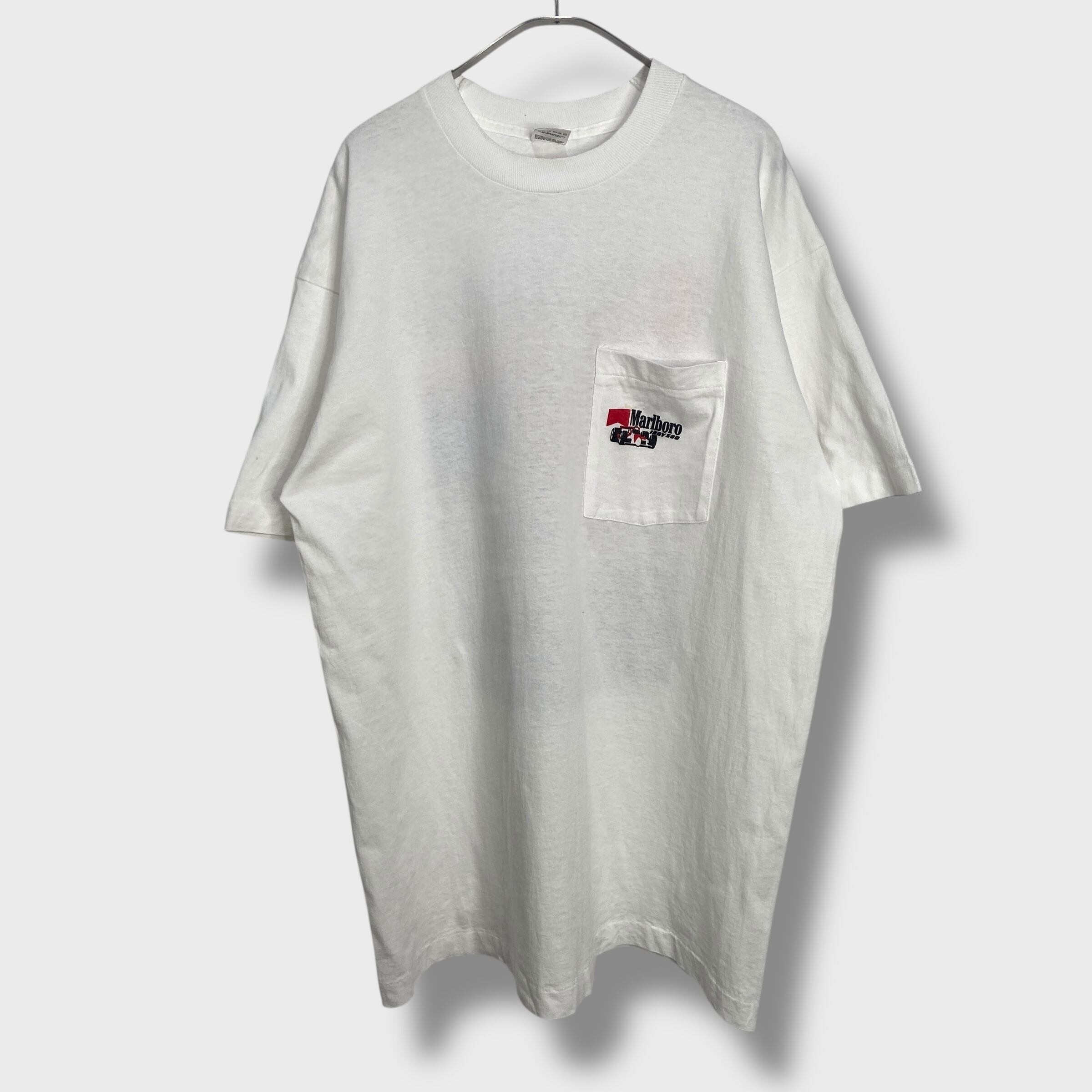 美品 90s USA製 マルボロ 両面プリントTシャツ タバコ銘柄 白 XL