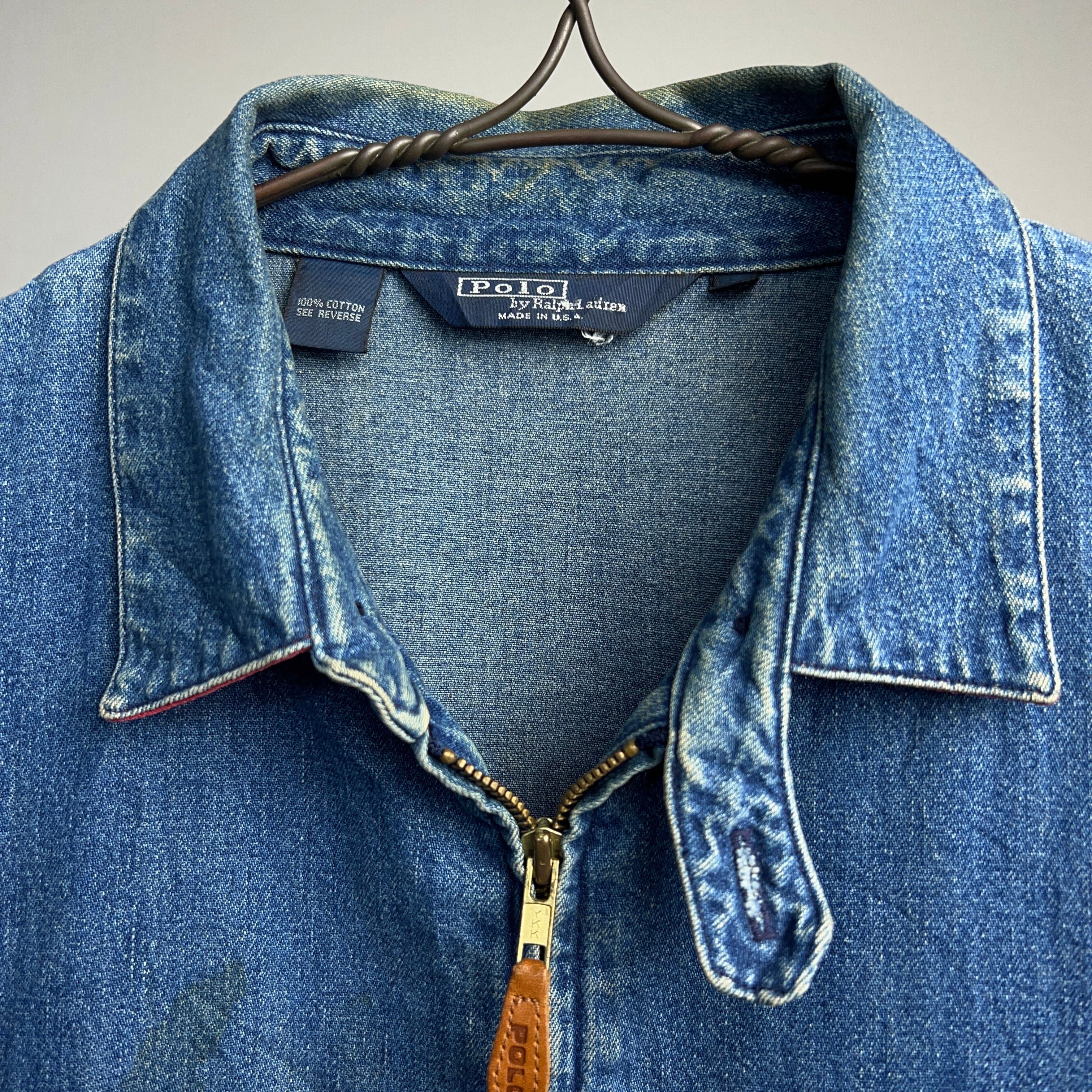 80's~90's “Polo by Ralph Lauren” DENIM SWING TOP USA製 80年代 90年代 ラルフローレン  デニムジャケット スウィングトップ ブルゾン【0908A82】