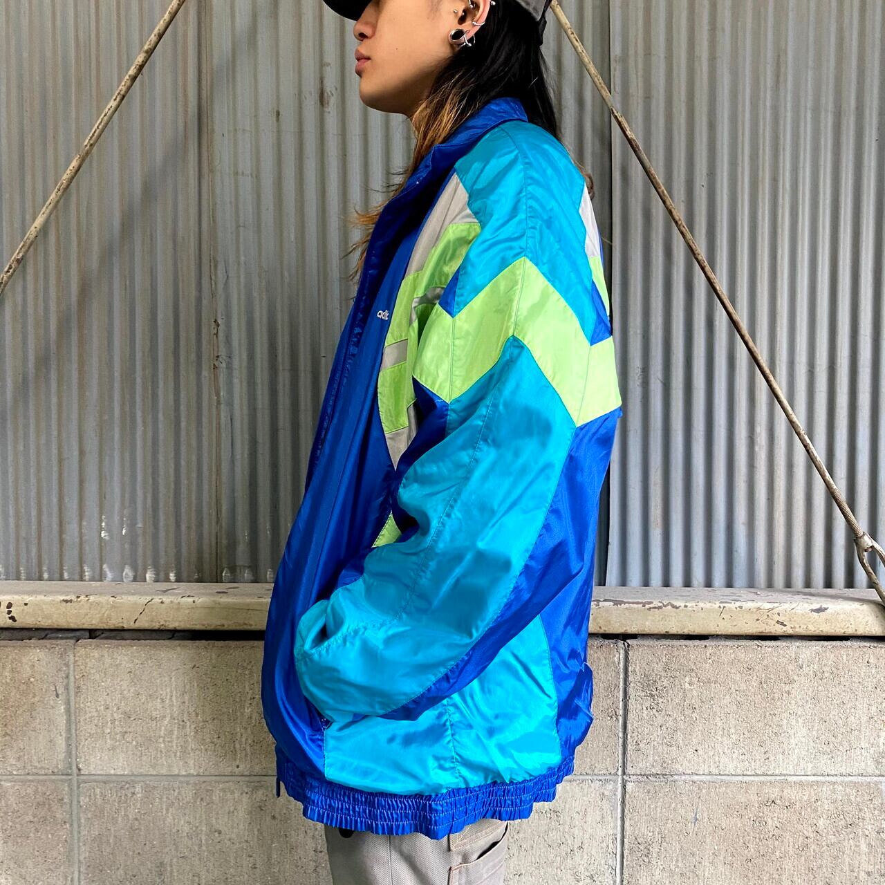 80〜90年代 adidas ロゴ刺繍 アディダス ナイロンジャケット メンズXL 