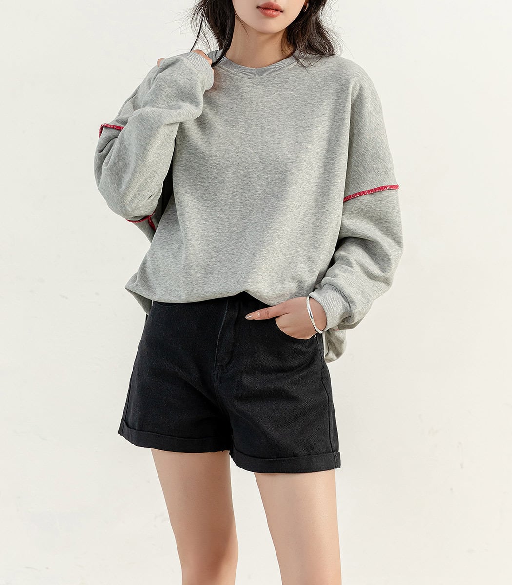 宅配便】バイカラーオーバーロックスウェット／tops2096 | DAY CLOSET