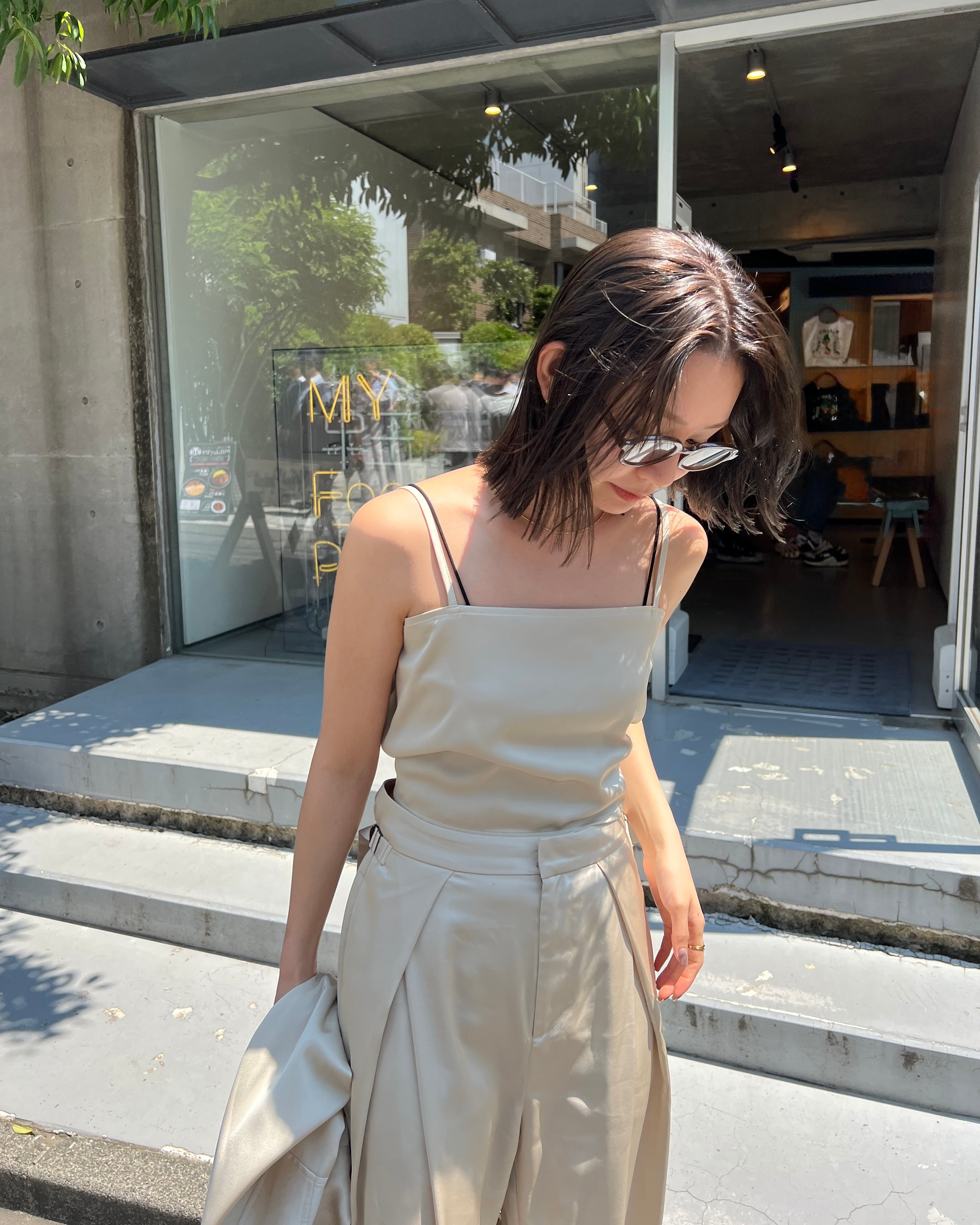 【quūi 】quui　back cross satin camisole back cross satin camisole | quūi