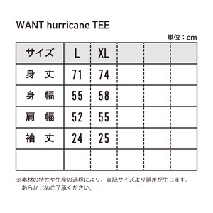 WANT hurricane TEE [フェードブラック]