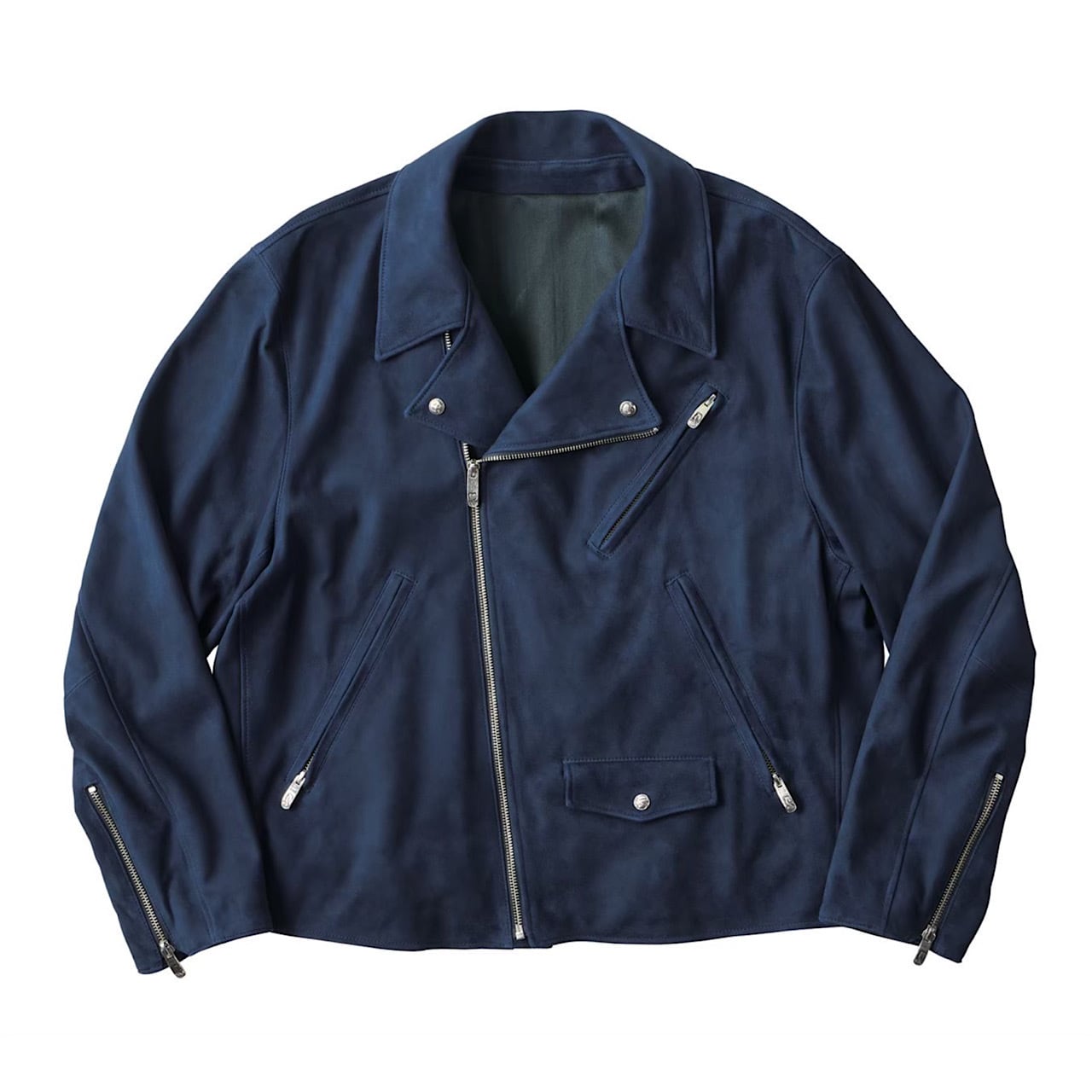 LEATHER SUEDE RIDERS JACKET W/SILVER BUTTONS (ENTREFINO 