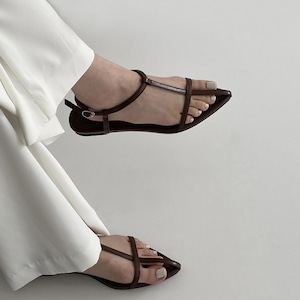 pointed cross strap sandal（2color 2type）＜s1007＞