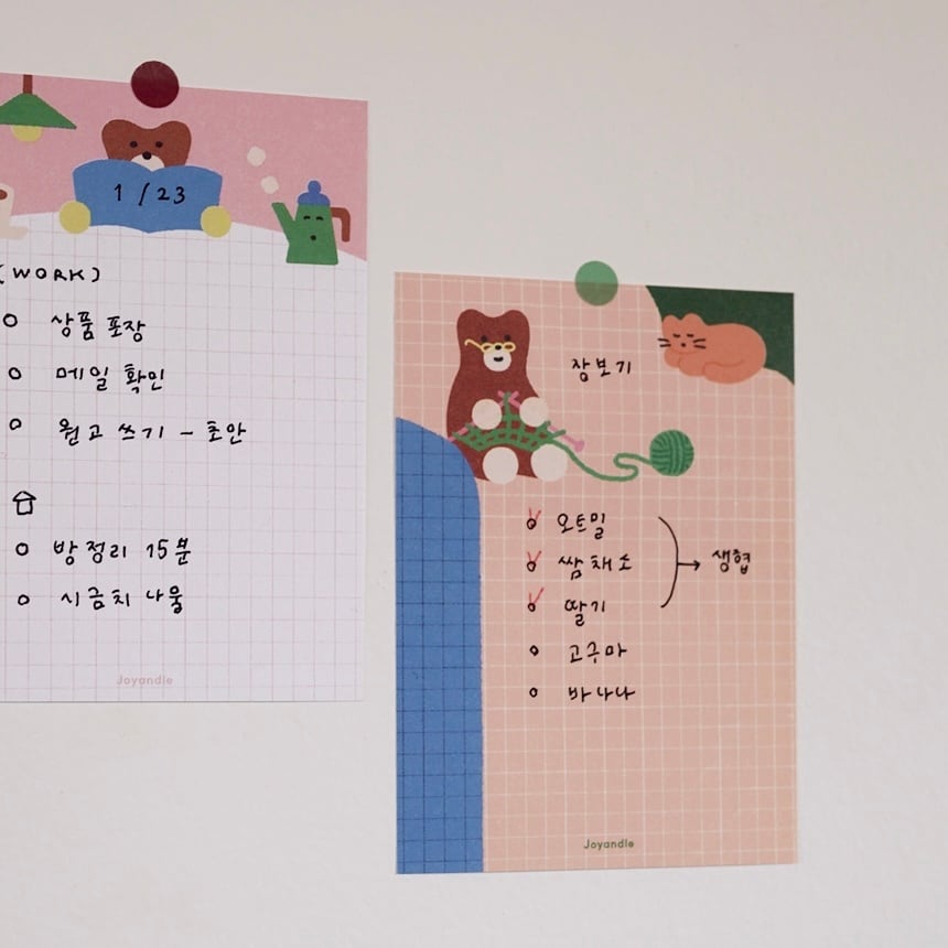 joyandle】メモ帳 뜨개질하는 곰 | 韓国文具・雑貨 kaulcoffee.studio
