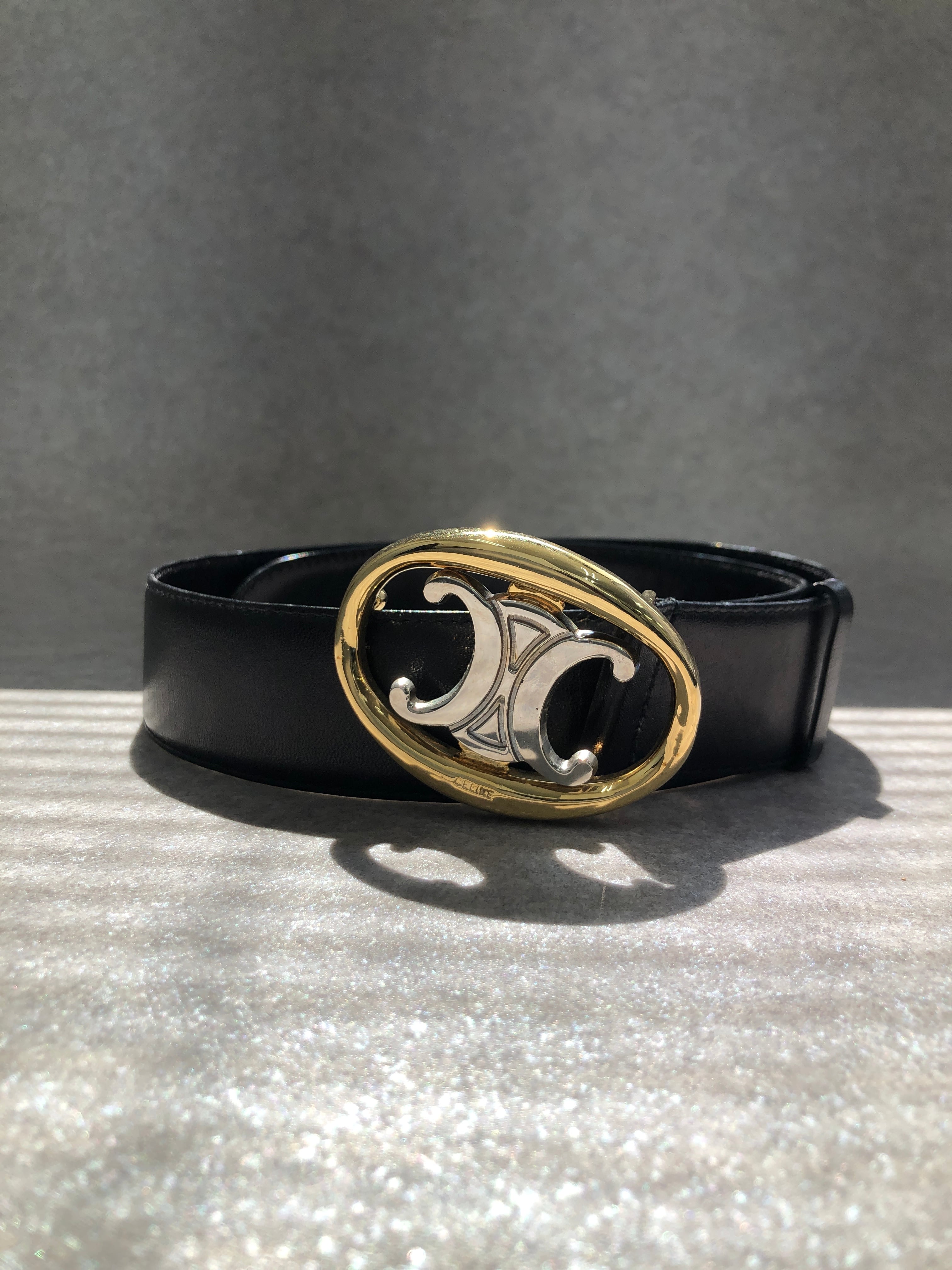CELINE セリーヌ ベルト ブラック ゴールド トリオンフ レザー vintage ヴィンテージ オールド azg2px | VintageShop solo powered by BASE CELINE セリーヌ ベルト ブラック ゴールド トリオンフ レザー vintage ヴィンテージ オールド azg2px | VintageShop solo powered by BASE