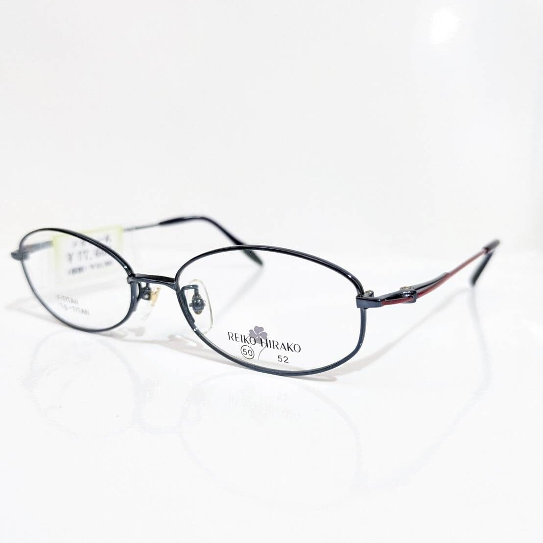 【REIKOHIRAKO】オーバルメタルフレーム ネイビーブルー