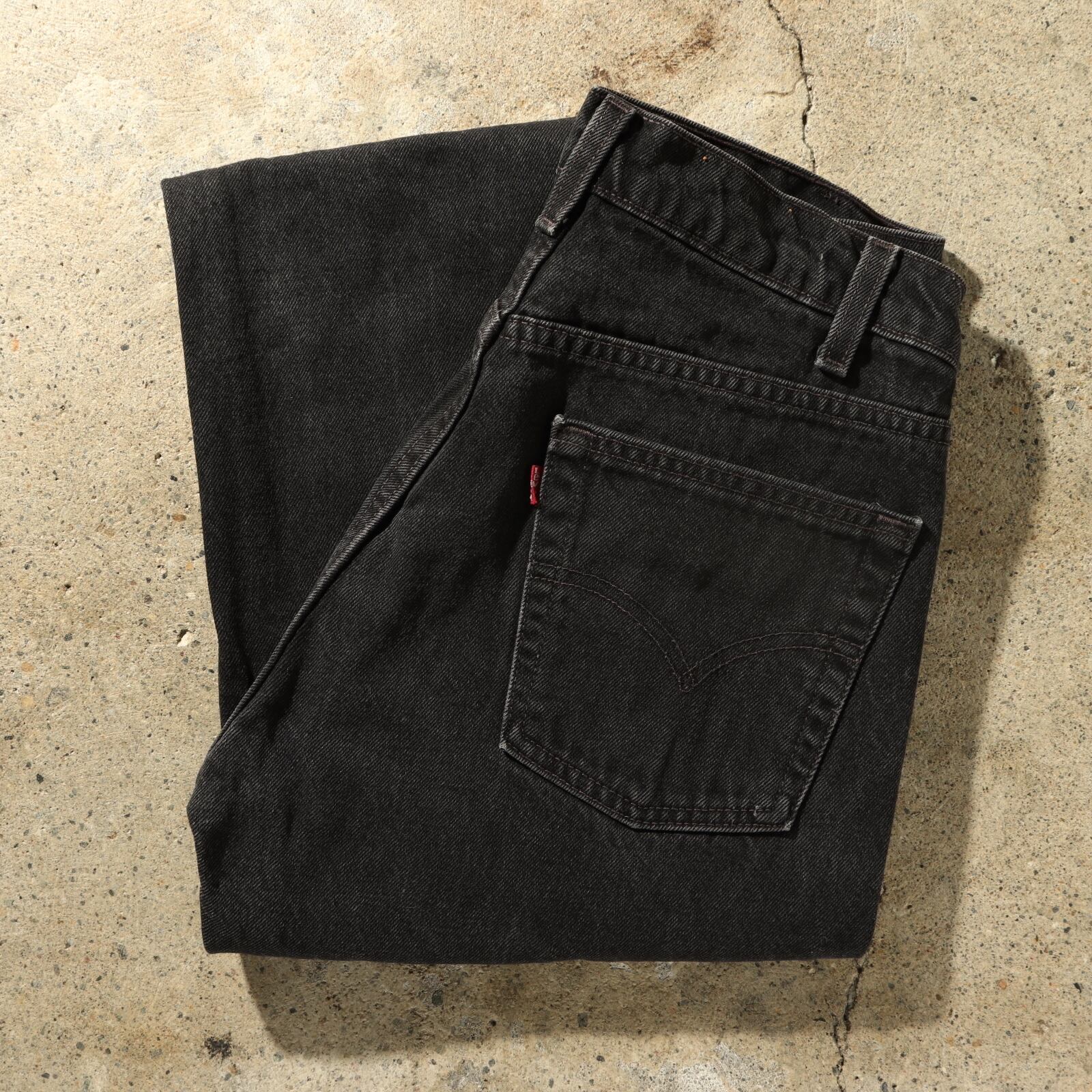 美品 30×30 サルファー 米国製 505 ブラックデニムパンツ Levi's