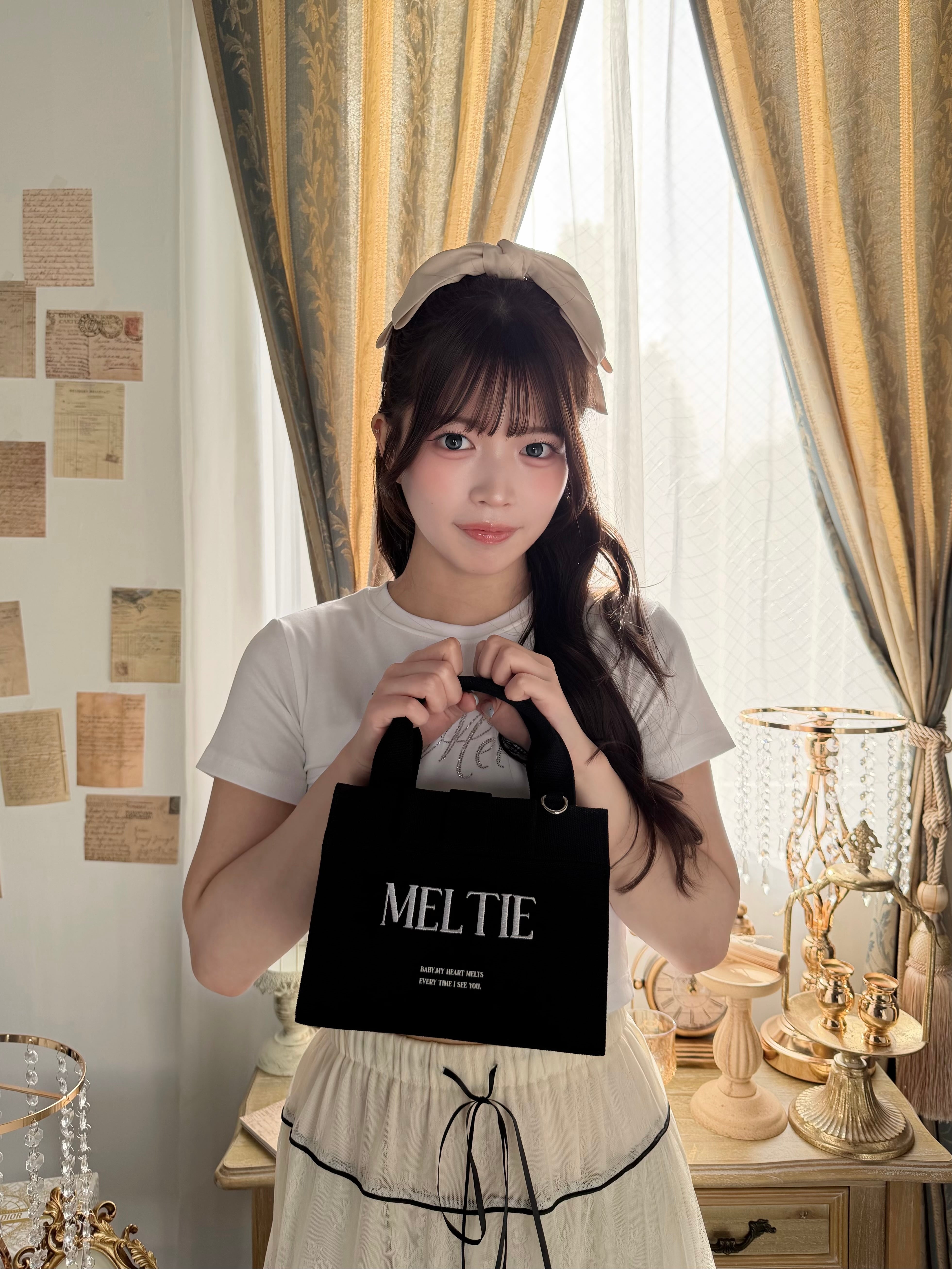 ♡ PRESENT RIBBON CANVAS SMALL トートバッグ ribbon canvas tote bag〈SMALL〉 | meltie