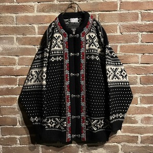 【Caka act3】・Nordic Pattern Vintage Loose Tyrolean Cardigan