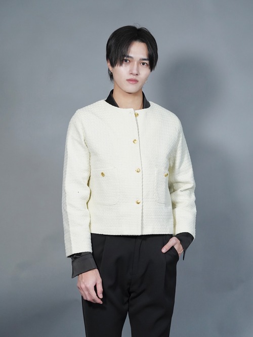 【ALUDE SELECT】2pocket slim short tweed jacket (2color)