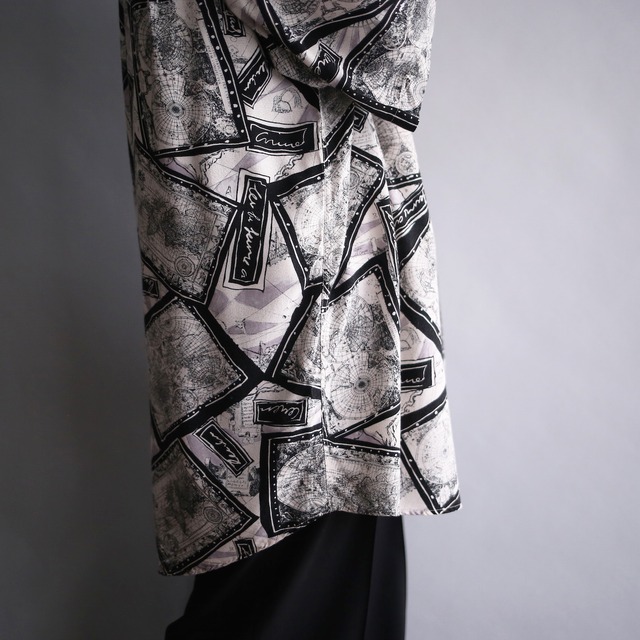 "世界地図" good art pattern loose h/s shirt