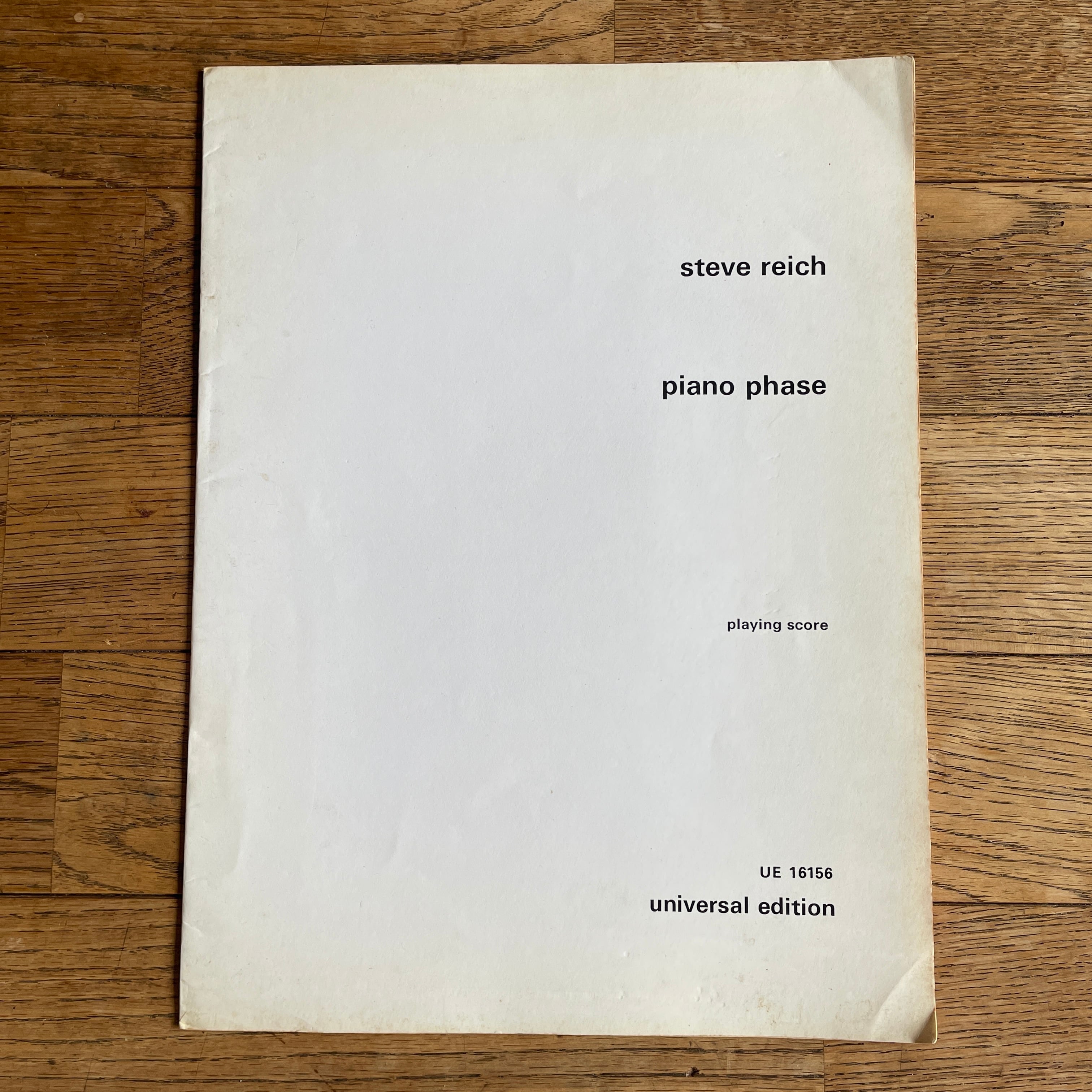 【絶版洋古書・楽譜】スティーブ・ライヒ　Steve Reich　Piano Phase  universal edition UE 16158　 [310194573]