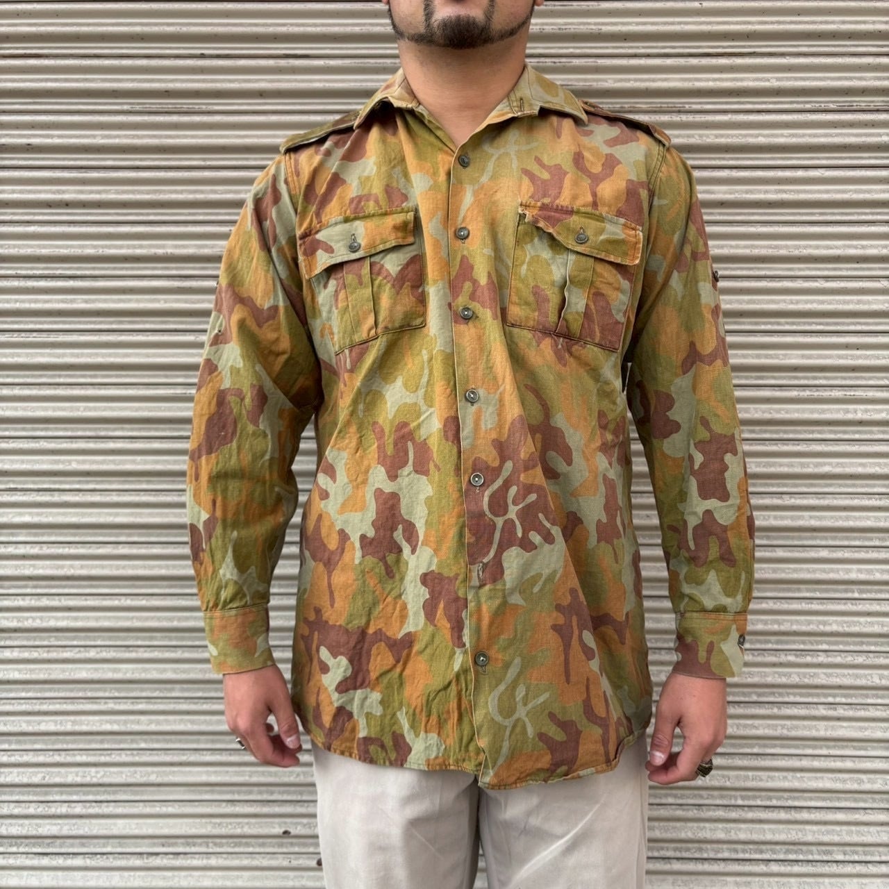 70s 東 ドイツ軍 レインドロップカモ カーゴパンツ 迷彩 ユーロ 70s 東 ドイツ軍 レインドロップカモ カーゴパンツ 迷彩 ユーロ