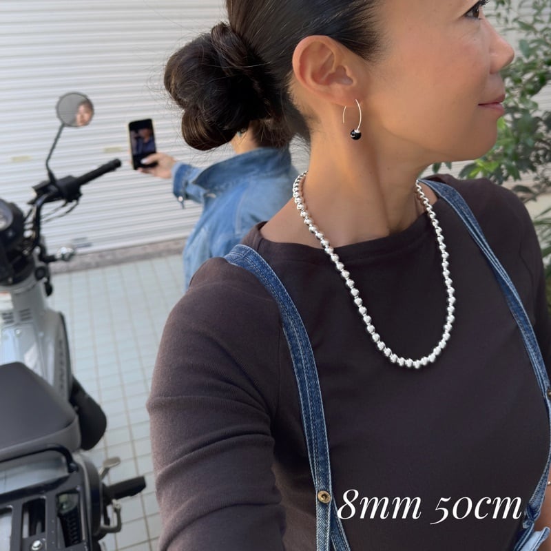 IndianJewelry ナバホパールネックレス 8mm 50cm 限定1本】ナバホパール ネックレス 丸玉 8mm 50cm シャイニー《Indian
