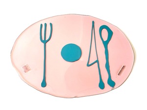 TABLE MATES  Clear Rose Pink Matt Turquoise  "Fish Design by Gaetano Pesce"  /  CORSI DESIGN