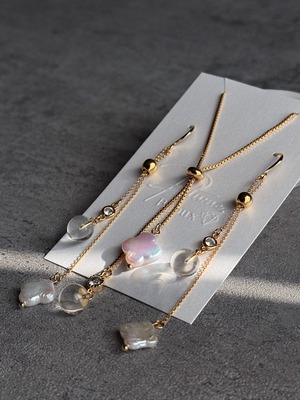 お花淡水パール ネックレス ピアス/イヤリングset