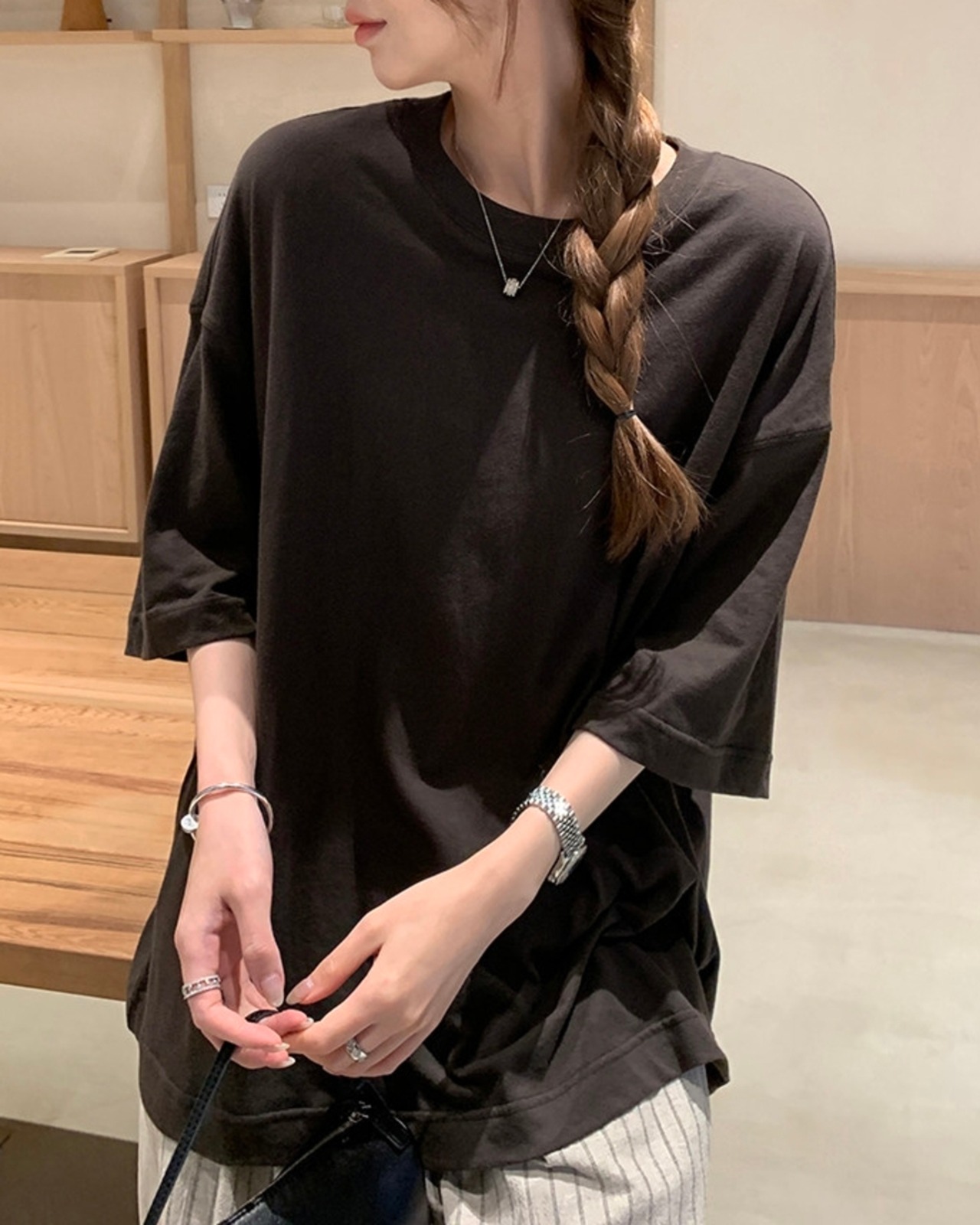 ドロップショルダーオーバーサイズTシャツ 2color A1081 - 13