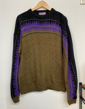 90sUnknown Acrylic Cable Knit Sweater/L
