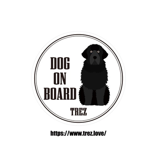 全8色 名前入り DOG ON BOARD ニューファンドランド ポップアートステッカー