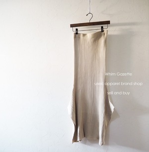 2020 / Whim Gazette(ウィム ガゼット)美品 デザインリブスカート リブニット ベージュ F