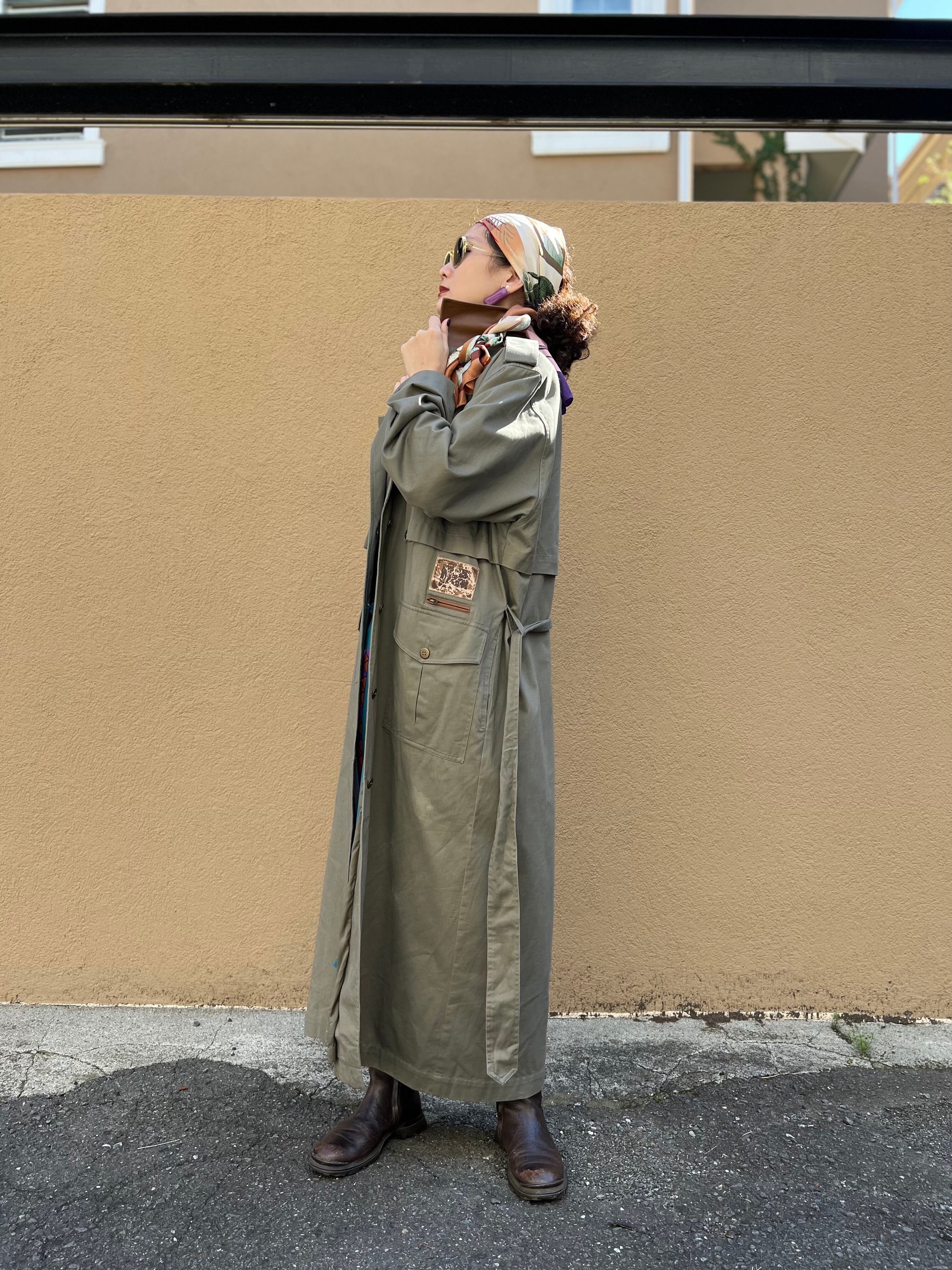 トレンチコート　trench coat カーキ　khaki