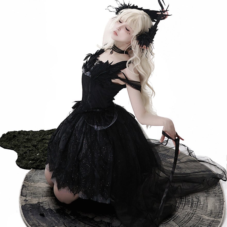 黒ゴスロリドレス ゴシック ワンピース ロリータ 黒 楽天市場】ゴスロリ ゴシック ワンピース パーティー ドレス