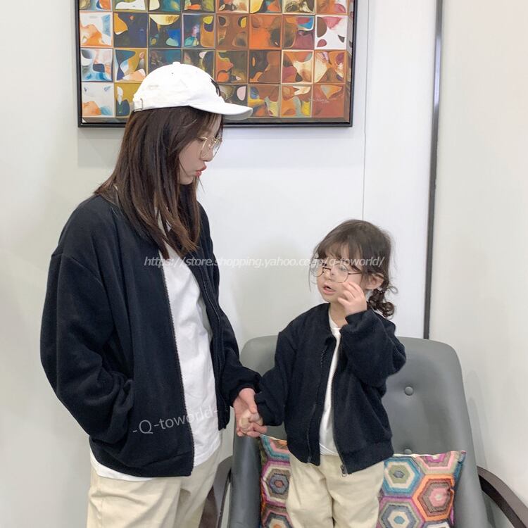 80 140 パーカー トレーナー ジャケット トップス キャラクター 親子服 子供 親子冬 着痩せ 長袖 可愛い リンクコーデ ママサイズ有 Q Toworld キュートワールド 子供服 メール便は何点でも送料の合計は280円