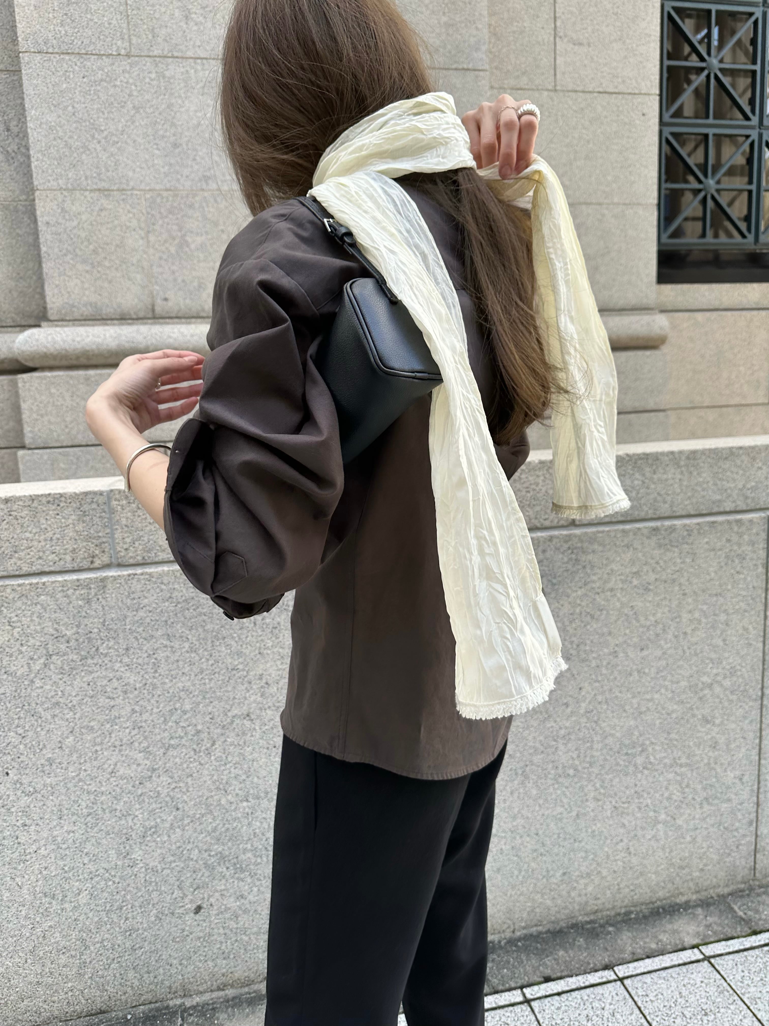 【予約】fringe creased stole