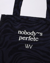 WV Original / nobody’s perfetc Tote Bag - Navy Zebra