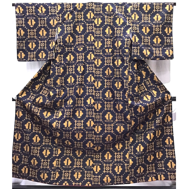 着物・小紋・ポリエステル・紺系地・No.200701-2046・梱包サイズ80
