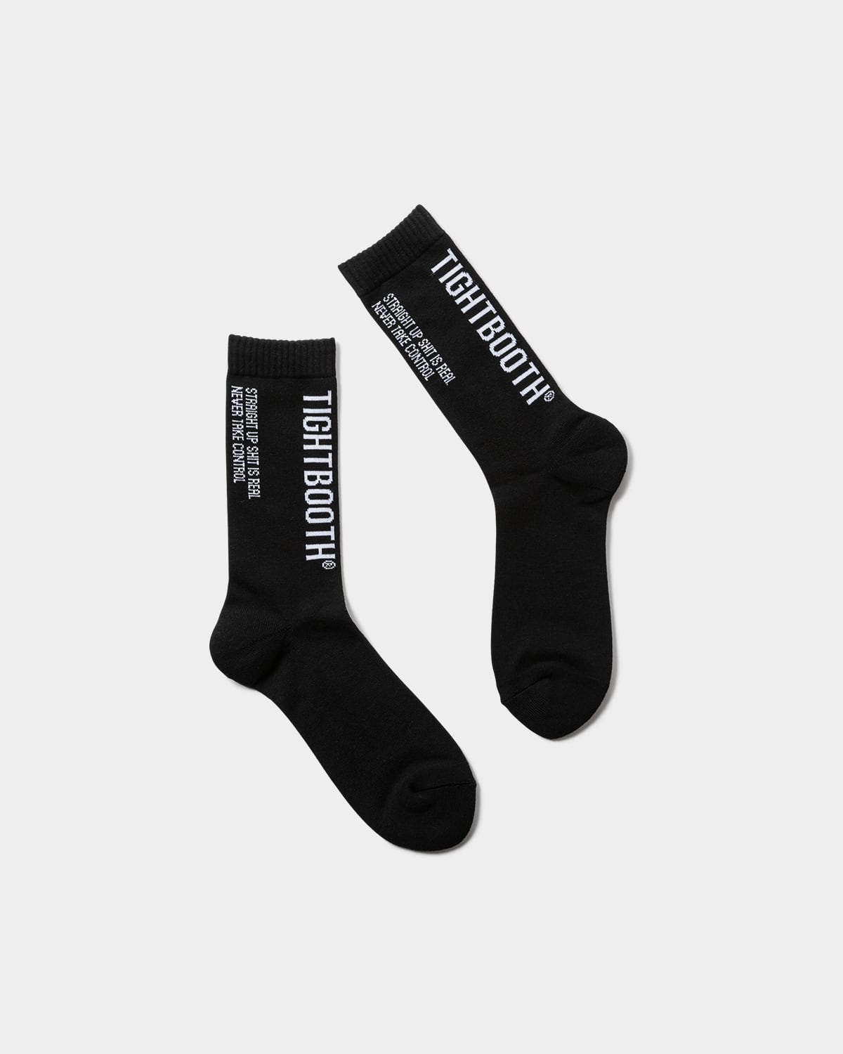 TIGHTBOOTH / LABEL LOGO SOCKS / BLACK