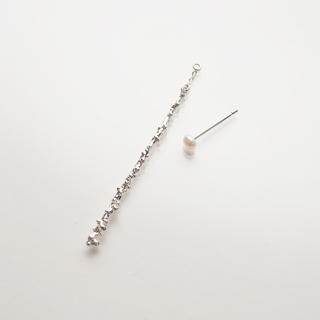 ミモザのピアス L (silver 淡水パール) ※2way