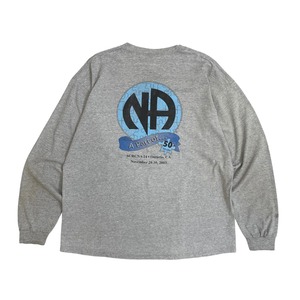 USED 00's Port & Company L/S tee "Narcotics Anonymous" - gray