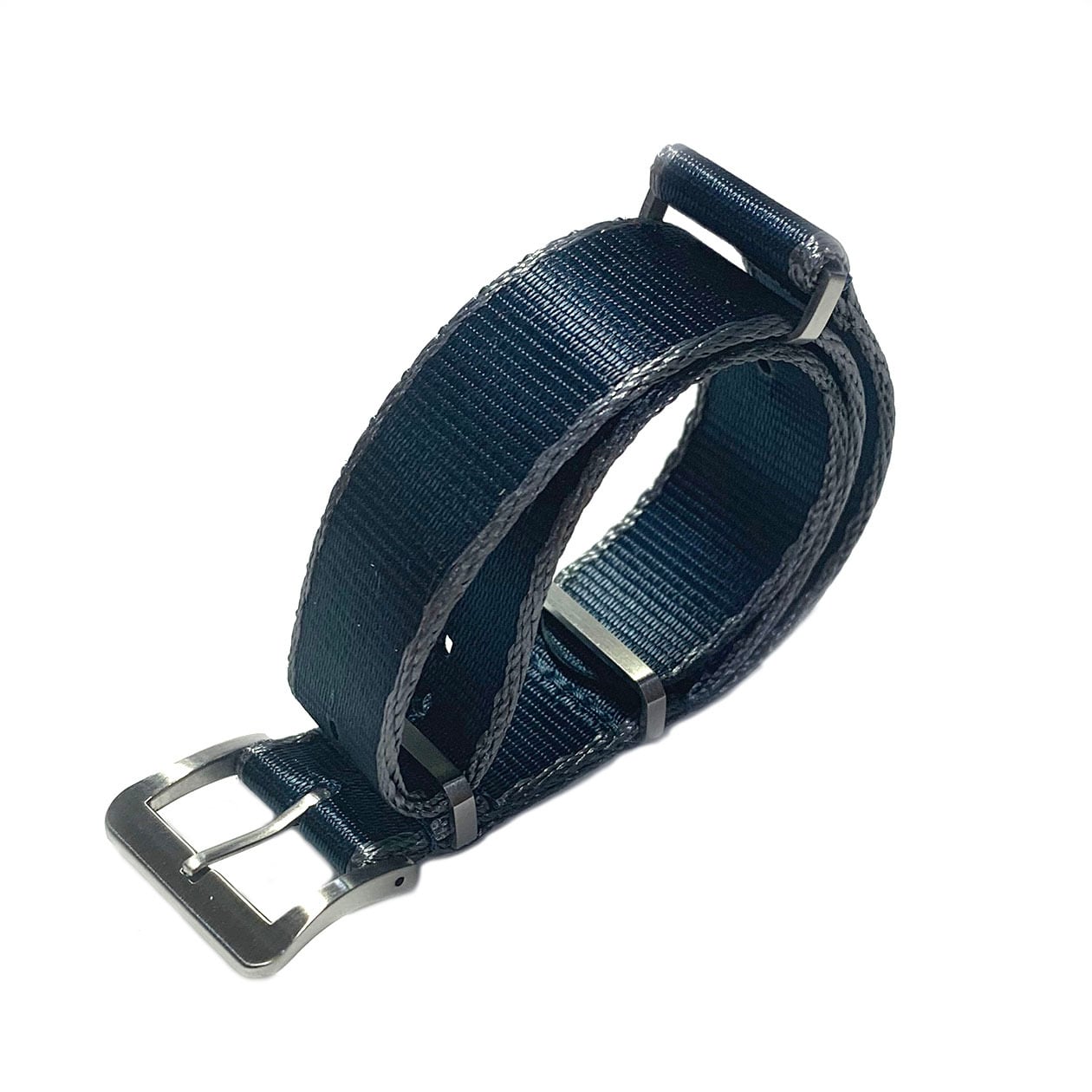 DELUXE NYLON NATO TYPE WATCH STRAP / Navy color with Gray trim